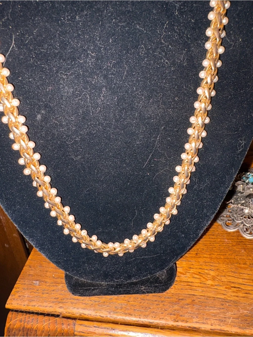 Vintage Richelieu Faux Seed Pearl Gold-Tone 18 inch signed Necklace